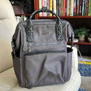 EUC Baggallini SOHO Backpack Smoke/Faux Python